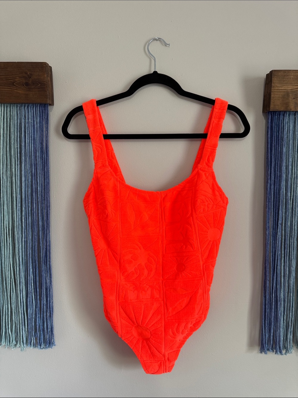 Neon Orange Terry One-Piece Swimsuit